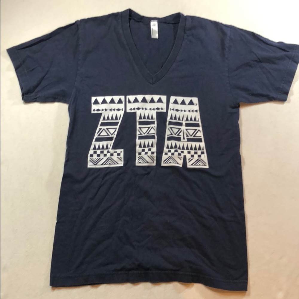 ZTA letter vneck T-Shirt